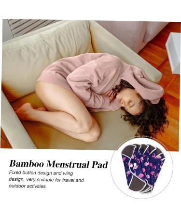 Hemoton Reusable Bamboo Menstrual Pads Set - Washable Nursing Mat & Cloth Pads - Charcoal Purple - Eco-Friendly & Absorbent - Buy Online on GoSupps.com