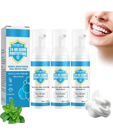 Jorondy Teeth Mouthwash Furzero Herbal Brightening Oral Repair Foam tartar removal tooth whitening mousse foam deeply cleaning stain removal tooth white toothpaste (3PCs)