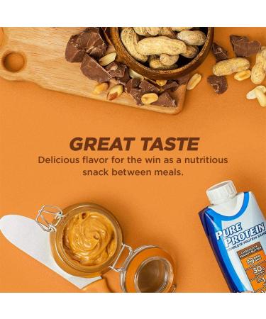 Pure Protein Chocolate Peanut Butter Shake | 30g Protein | Ready-to-Drink Keto-Friendly | Immune Boosting Vitamins | 11oz Bottles - 12 Pack - Buy Online on GoSupps.com