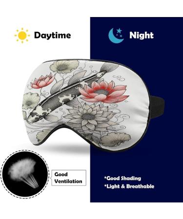 Japanese Carp Fish Sleep Mask Light Blocking Eye Cover with Adjustable Strap | Comfortable Sleep Shade - Buy Online on GoSupps.com