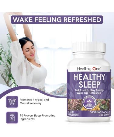 Healthy Sleep - 10 REM Inducing Ingredients - Supports All Stages of Deep Rest - Insomnia - Anxious - Restless - Melatonin - Valerian - Chamomile - Theanine - GABA - Hops - Lemon Balm - 60 Count 60 Count (Pack of 1) - Buy Online on GoSupps.com