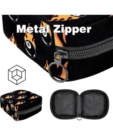Stylish Menstruation Pad Bag with Zipper | Women's Tampon & Napkin Collector Bag - Flaming Billard - Buy Online on GoSupps.com