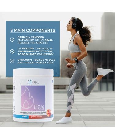 Nova Pharma Pre Workout Powder - Garcinia Cambogia - L Carnitine Supplement - Chromium Supplement - 40 Servings (Grapefruit) - Buy Online on GoSupps.com