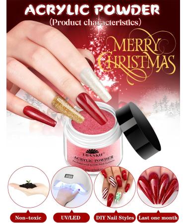 EBANKU Christmas Acrylic Powder Set - 6 Color Professional Nail Extension Kit for Long-Lasting Nail Art - No Lamp Needed | Perfect for Christmas Party - Buy Online on GoSupps.com