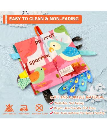 Richgv 3D Fabric Baby Book - Crackling Sounds Flying & Land Animals Perfect Stroller Toy & Quiet Book for 1-Year-Old Girls - Buy Online on GoSupps.com