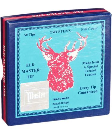 Tweeten Elk Master Soft Leather Billiard/Pool Cue Tips, Box of 50 (12 mm, 13 mm and 14 mm)