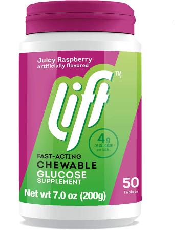 Lift Fast-Acting Raspberry Glucose Energy Tablets - 50 Count Jar - Buy Online on GoSupps.com