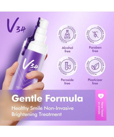 Purple Teeth Whitening Toothpaste | V34 Color Corrector Serum for White Teeth & Stain Removal | Glowing Smile Solution - Buy Online on GoSupps.com