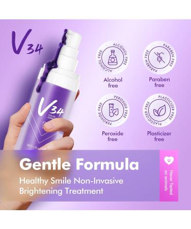 Purple Teeth Whitening Toothpaste | V34 Color Corrector for Stain Removal & Glowing Smile - Buy Online on GoSupps.com