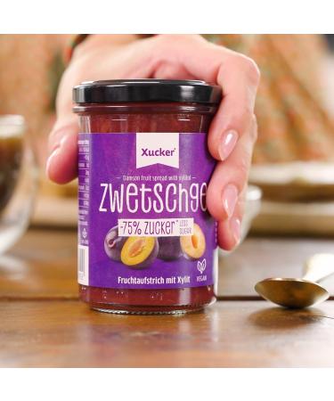 Xucker Plum Fruit Spread with Xylitol | Vegan Reduced Sugar 75% Fruit Content | 220g - Shop Internationally! - Buy Online on GoSupps.com