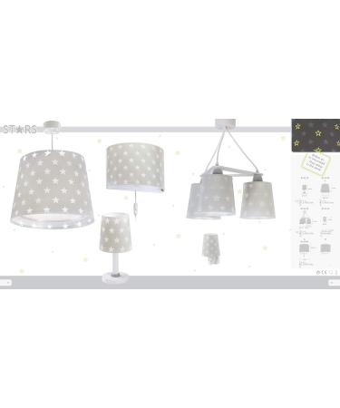 Buy Dalber Children's Wall Lamp | Grey Star Design | E27 | Perfect for Kids' Rooms - 81218L - Buy Online on GoSupps.com