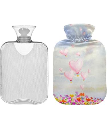 Naanle Floral Cat Hot Water Bottle - 2L Transparent Large for Pain Relief & Heat Therapy | International Shipping Available - Buy Online on GoSupps.com