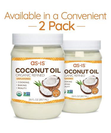 Organic Refined Coconut Oil for Cooking, Baking & Beauty - 29 fl oz | Expeller-Pressed by as-is - Buy Online on GoSupps.com
