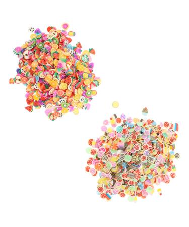 Nuobesty 4000 pieces of nail art pieces made of soft sound with charm nail art cake sweet stimuli nail decoration sets meal magic for enchanted women resin nail splinters fruit polymer-tone 3D