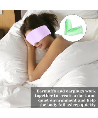 Sleep Mask & Hearing Protection Set - 1 Sleep Mask + 4 Ear Plugs | Soft Breathable Adjustable Travel Goggles for Men & Women - Purple - Buy Online on GoSupps.com