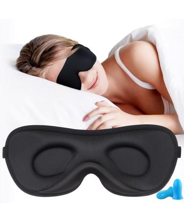 Boniesun Blackout Eye Mask Ultra Thin Sleep Mask for Women Men Side Sleepers Skin-Friendly Smooth Lycra Fabric 3D Contoured Cup Blindfold for Comfortable Wearing