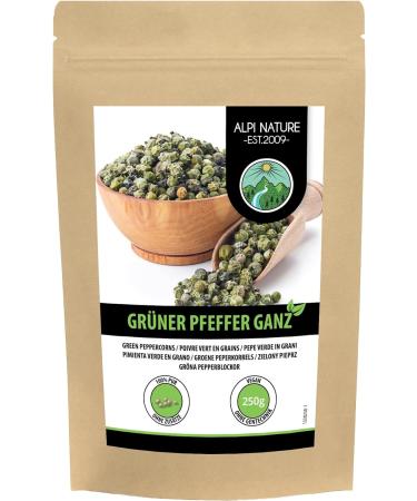 250g Whole Green Peppercorns - 100% Natural & Vegan - No Additives - 8.8oz - Buy Online on GoSupps.com