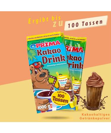 OPRIMA Lot de 10 boissons au cacao en poudre de cacao solubles pour toute la famille 1 kg - Buy Online on GoSupps.com