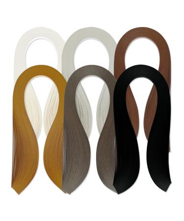 JUYA Single Color Quilling Strips Set 600 Strips 6 Colors 39cm Length/Strip Paper Width 5mm