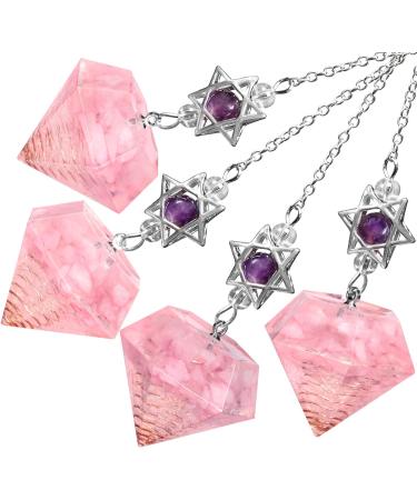Mookaitedecor Rose Quartz Resin Crystal Point Pendulum for Reiki Healing and Divination - Buy Online on GoSupps.com