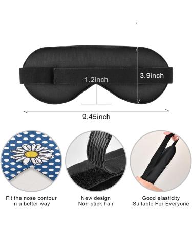 WELLDAY Blue Daisy Flowers Sleep Mask | Adjustable Strap Eye Shade Cover for Men and Women | Soft Comfort Blindfold for Blockout Light - Buy Online on GoSupps.com