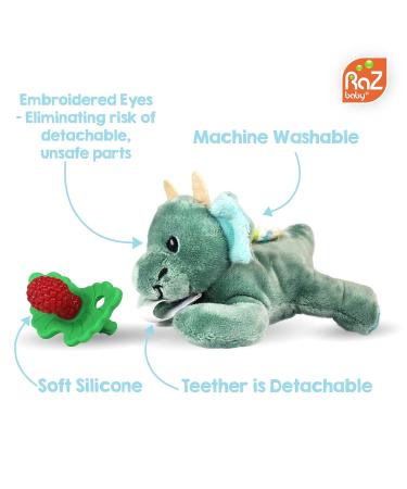RaZbaby RaZberry Teether Holder with Detachable Baby Teething Toy - Soothes Sore Gums, Machine Washable - Sloth Design for All Ages - Buy Online on GoSupps.com