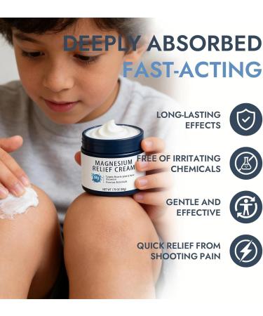 Bleue Magnesium Joint Relief Cream Fast-Acting Deep Absorption Formula for Muscle & Joint Comfort Non-Greasy Magnesium Lotion for Neck Back & Legs 1.76oz(1pc) - Buy Online on GoSupps.com