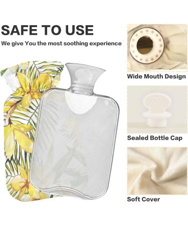 Mnsruu Plumeria Hot Water Bottle 2L - Soft Cover Ideal Gift for Women & Kids Perfect Christmas Present - Buy Online on GoSupps.com