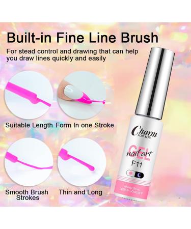 Neon Pink Glow in The Dark Gel Nail Polish - Soak Off UV Fluorescent Gel Liner for French Manicure & Nail Art - Buy Online on GoSupps.com