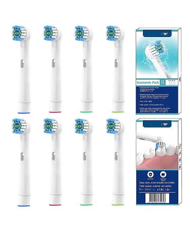 WuYan Toothbrush Heads for Oral B Electric Toothbrush 8 Pack Replacement Toothbrush Heads Compatible with Professional Care 1000 3000 5000 7000 Triumph Advance Power etc 8pcs With Package