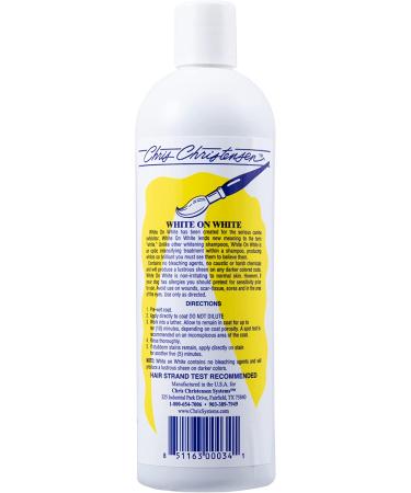 Chris Christensen White on White Dog Shampoo 16oz - Professional Grade, Brightens White & Colors, Removes Stains, Safe & Gentle Formula, Made in USA - Buy Online on GoSupps.com