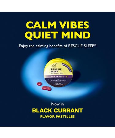 RESCUE Bach Sleep PASTILLES, Black Currant Flavor, Sleep Aid Lozenges, No Melatonin, Homeopathic, Flower Essences, 35 Count - Buy Online on GoSupps.com