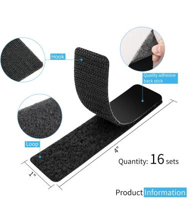 Art3d 16 Sets Double-Sided Hook and Loop Tape Sticky Back Adhesive Strips - Heavy Duty 1 in. x 4 in - Buy Online on GoSupps.com