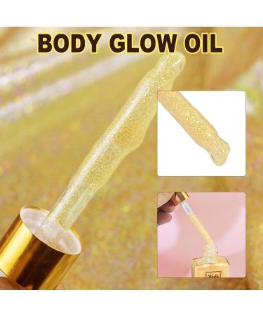 Body Shimmer Glitter Oil Highlighter Glitter Oil for Face Long Lasting Shine Illuminating Cheek Lip Makeup Body Glow Shimmer Lotion 30ml (Auratus) - Buy Online on GoSupps.com