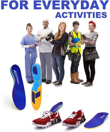 Walkomfy Heavy Duty Arch Support Insoles for Plantar Fasciitis Relief - Men 10-11.5/Women 12-13 - Gel Inserts for Flat Feet, Shin Splints, Metatarsalgia, Heel Pain - Orthotic Support for Work Boots - Buy Online on GoSupps.com