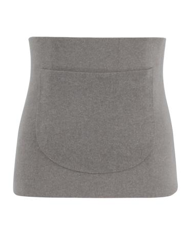 Women Men Cotton Waistband Abdominal Protector Unisex Kidney Stomach Binder Waist Support Protector Belt With 2 Pockets Gray X-Large