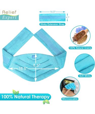 Relief Expert Microwavable Heating Pad for Lower Back Pain Relief - Hot/Cold Therapy Wrap for Lumbar, Waist, Stomach, Legs, Neck & Shoulders - Blue - Buy Online on GoSupps.com