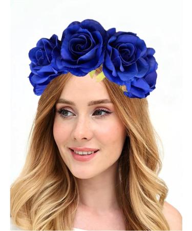 amangul Rose Flower Headband for Bridal Women Wedding Hairband Rose Headhoop Elegant Headpiece Lady Girl Party Hair Decors(Red) - Buy Online on GoSupps.com