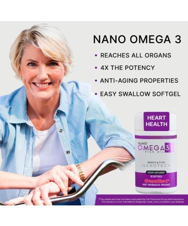 Granagard Nano Omega 3 Supplement for Women and Men Fish Oil Softgels with Nanotechnology High Potency EPA DHA Capsules No Aftertaste Easy to Swallow 60 Count Bottle - Buy Online on GoSupps.com