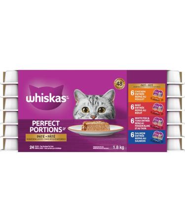 WHISKAS Catmilk Kitten & Cat Treats 200ml (24 Pack) & Perfect Portions Adult Wet Cat Food - Chicken Beef Whitefish and Tuna Salmon 75g Trays (24 pack) Cat Treats + Cat Food - Buy Online on GoSupps.com