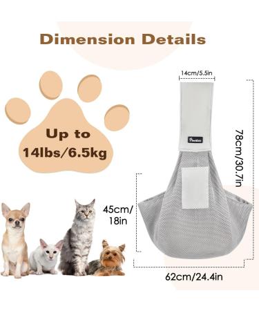 Buy Pawaboo Dog Carrier Bag - Portable & Breathable Pet Travel Bag for Small Dogs & Cats (Up to 14lbs) - Durable Gray Shoulder Bag - Buy Online on GoSupps.com