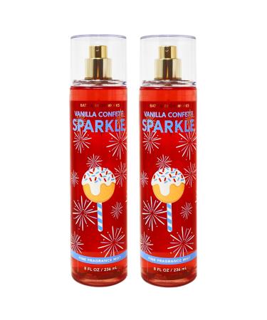 Bath & Body Works Vanilla Confetti Sparkle 2 Pack Fine Fragrance Mists - 8 fl oz / 236 mL each