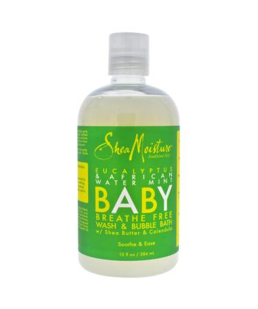 Shea Moisture Eucalyptus & African Water Mint Baby Breathe Free Wash & Bubble Bath for Kids  13 Ounce