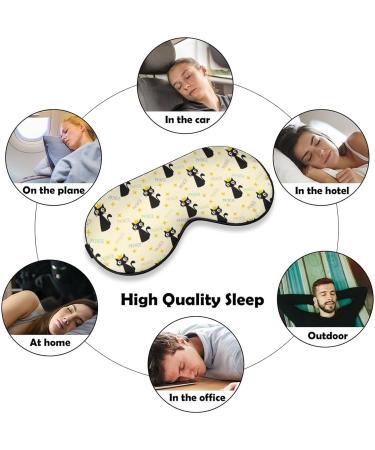 Cute Black Cat Crown Sleep Mask Blindfold | Adjustable Strap, Blocks Light for Travel & Nap | Men Women - Buy Online on GoSupps.com