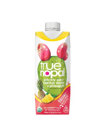 True Nopal Organic Cactus Water Prickly Pear Plus Pineapple 16.9 Fl Oz (Pack of 12)