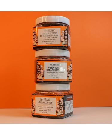 African Black Soap Exfoliating Body Scrub - 21 oz | Ultra Hydrating & Nourishing Body Care - Best Exfoliator for Glowing Skin - Buy Online on GoSupps.com