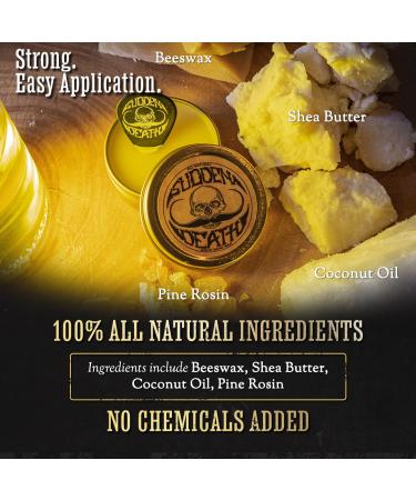Mustache Wax Strong Hold for Men | Sudden Death Moustache & Beard Wax 1oz Tin | Perfect for Handlebar Mustaches | No Heat Required | Death Grip Grooming - Buy Online on GoSupps.com