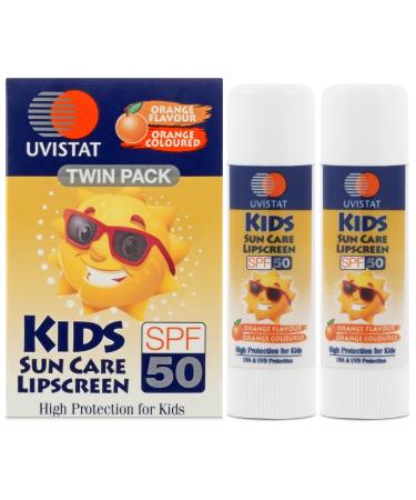 Uvistat Kids Sun Care Lipscreen | SPF50 | Moisturising Lip Balm for Kids | Prevent Dry and Chapped Lips | 2 Tubes