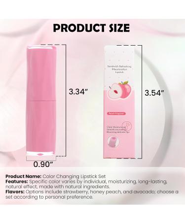 Color Changing Lipstick Set - 2 Pcs Peach & Strawberry Avocado PH Mood Lip Balm | Long Lasting Magic Lip Care Gift for Women - Buy Online on GoSupps.com