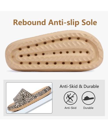 Chicsleil Cloud Slides for Men & Women | Comfortable EVA Flip-Flops & Bath Shoes | Slipproof Shower Slippers in Leopard | EU Sizes 36-45 - Buy Online on GoSupps.com